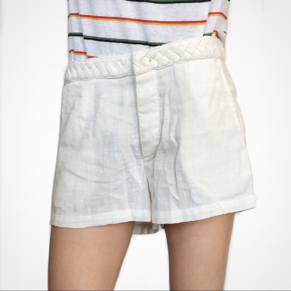 Anaak off white khadi cotton shorts